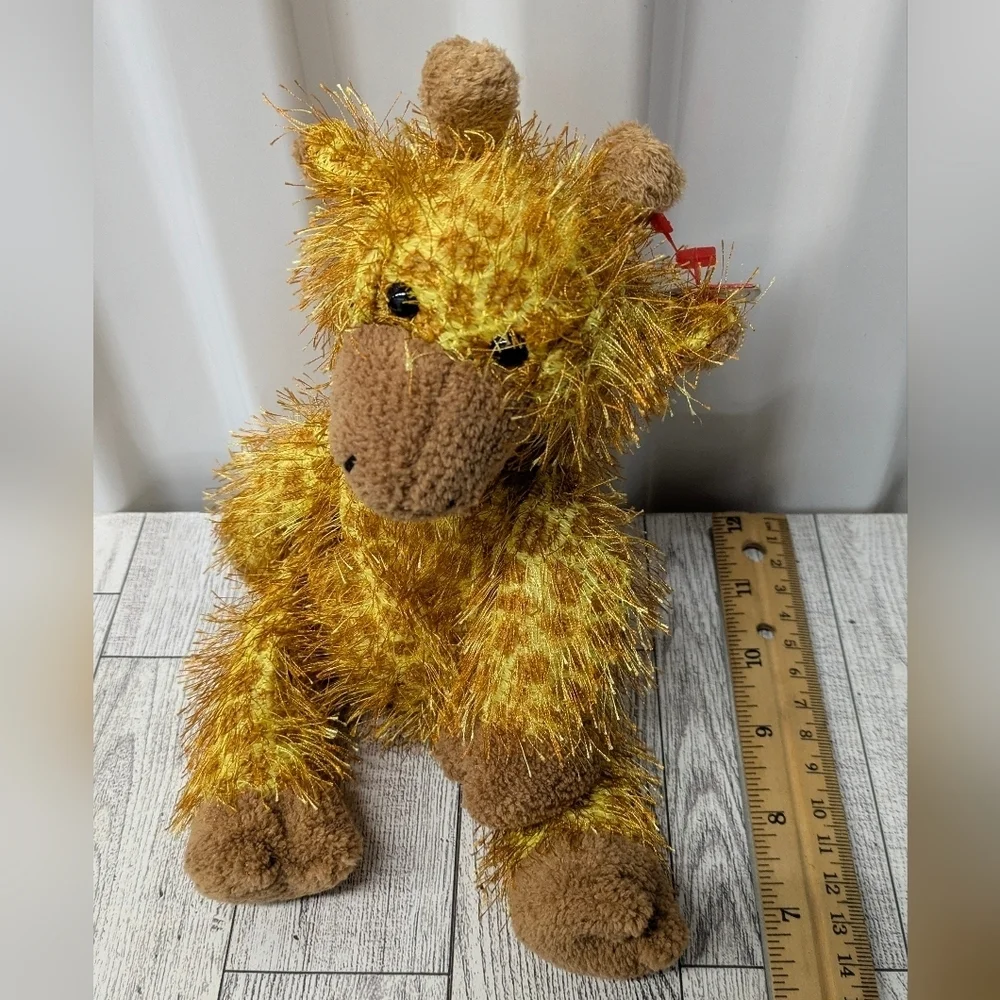 Ty Fluffy Giraffe Plush - Golden and Brown